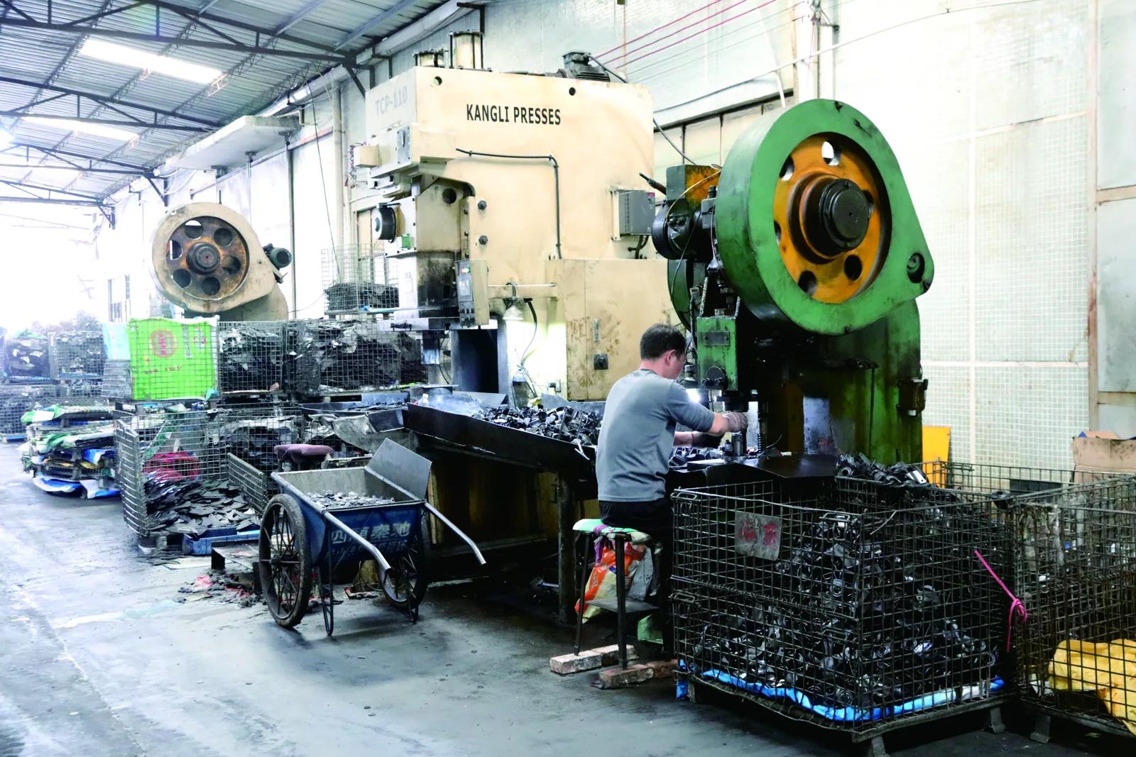 Stamping equipment in operation